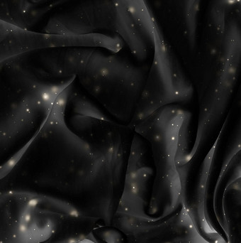 魔法假期黑色的丝绸平铺背景纹理金发光奢侈品魅力摘要背景