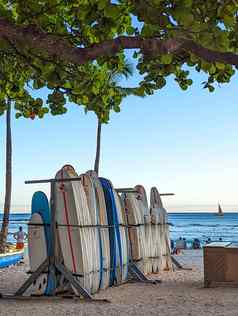 冲浪租赁商店威基基海滩海滩夏威夷