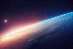 呈现空间艺术外星人地球幻想景观紫色的天空