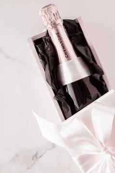 香槟瓶礼物盒子大理石年圣诞节情人节一天婚礼假期现在奢侈品产品包装饮料品牌