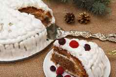 切片饼干蛋糕装饰生奶油树莓