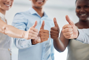 企业拇指团队合作成功手业务劳动力发展动机协议伙伴关系赢得成就专业工作团队