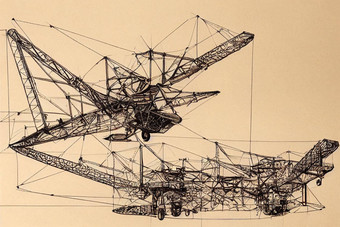 飞机结构表面索具系统装配工手画
