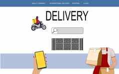 快表达交付包购物在线电话应用程序服务在线互联网智能手机正常的业务生活方式航运物流移动技术概念
