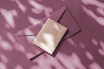 美品牌身份平铺模型设计业务卡信在线奢侈品品牌紫色的影子背景