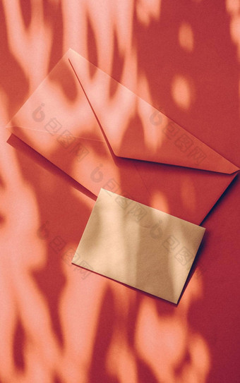 美品牌身份平铺模型设计业务卡信在线奢侈品品牌橙色影子背景
