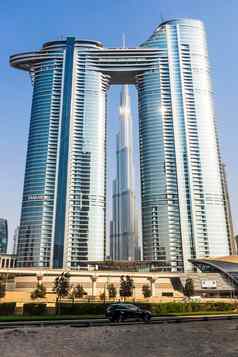 迪拜阿联酋迪拜塔哈利法塔地址天空视图酒店体系结构