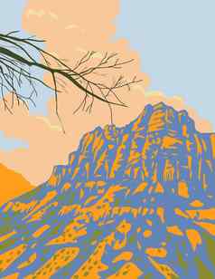 锡安峡谷锡安国家公园锡安公园大街斯普林代尔犹他州水渍险海报艺术