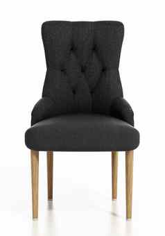 锡耶纳灰色的织物椅子木腿孤立的白色背景插图