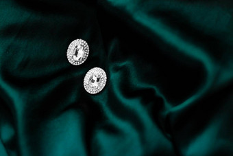奢侈品钻石<strong>耳环</strong>黑暗翡翠绿色丝绸假期魅力Jewelery现在