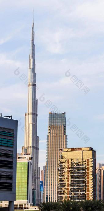 迪拜阿联酋最高的建筑世界迪拜塔<strong>哈利</strong>法塔拍摄使业务湾区户外