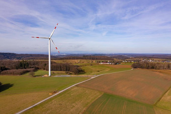 无人机图像<strong>风</strong>权力植物生成绿色电德国能量