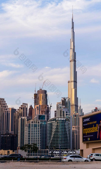 迪拜阿联酋最高的建筑世界迪拜塔哈利法塔拍摄使业务湾区户外