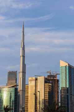 迪拜阿联酋最高的建筑世界迪拜塔哈利法塔拍摄使业务湾区户外