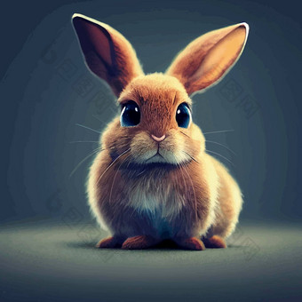 <strong>动画插图</strong>可爱的兔子动画婴儿兔子肖像可爱的兔子