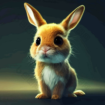 动画插图可爱的兔子动画婴儿兔子肖像可爱的兔子
