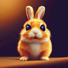 动画插图可爱的兔子动画婴儿兔子肖像可爱的兔子