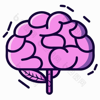 卡通插图人类大脑