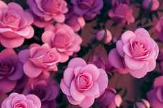 插图美丽的粉红色的玫瑰粉红色的玫瑰背景