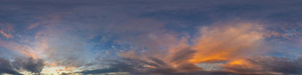 黑暗蓝色的日落天空全景粉红色的积云云无缝的Hdr全景球形equirectangular格式完整的天顶可视化天空更换空中无人机全景照片