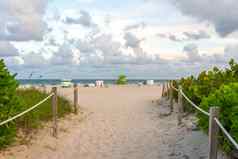 路径沙子海滩海洋迈阿密海滩佛罗里达