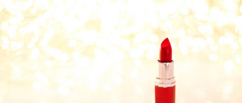 红色的口<strong>红金</strong>圣诞节年情人节一天假期闪闪发光的背景化妆化妆品产品奢侈品美品牌