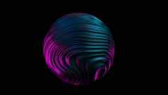 液体球蓝色的紫色的光插图摘要变形球液体全息背景