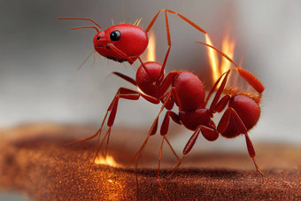 现实的红色的进口火<strong>蚂蚁</strong>渲染