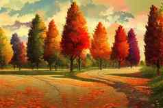 背景秋天颜色叶子树秋天