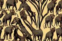 Safari模式野生动物动物园自然背景非洲动物模式