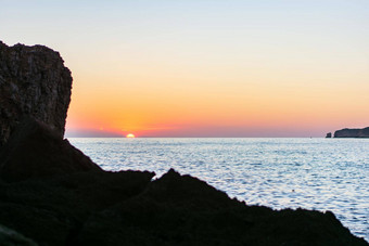 美丽的日落爱定伯爵海滩死亡安东尼portmany伊比沙岛巴利阿里群岛岛屿西班牙