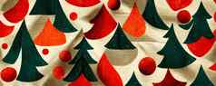 织物纹理一年模式圣诞节树