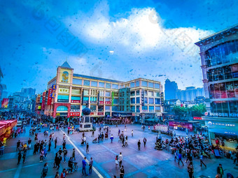 广州中国12月shangxiajiu行人商业行人街<strong>荔湾</strong>区区主要购物区城市主要旅游吸引力视图脏窗口购物购物中心