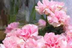 精致的粉红色的玫瑰照片石油油漆效果
