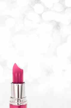 粉红色的口红银圣诞节年情人节一天假期闪闪发光的背景化妆化妆品产品奢侈品美品牌