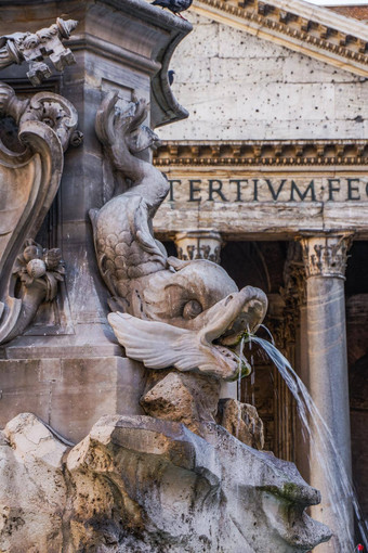 罗马意大利喷泉万神殿大理石雕像广场的罗通达