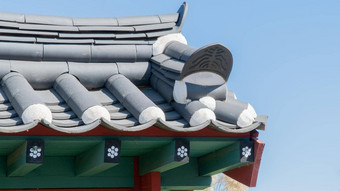 东雕刻屋顶背景佛教