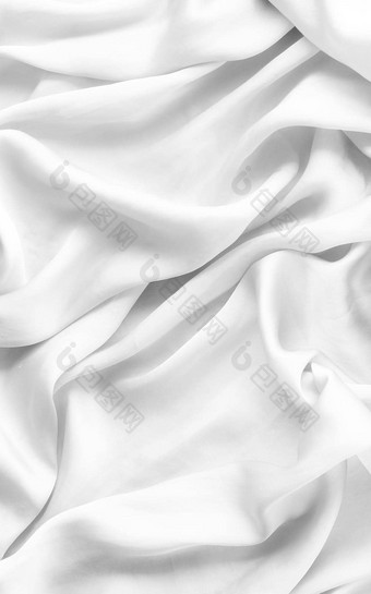 奢侈品白色软丝绸平铺背景纹理假期美摘要背景