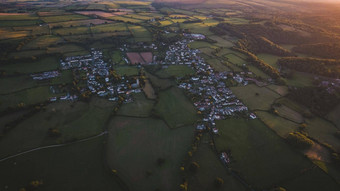 空中视图英格兰农村