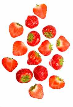 草莓野生多汁的草莓孤立的白色背景