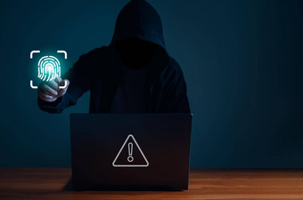 黑客工作笔记本电脑黑暗概念信息安全互联网网络信息间谍活动
