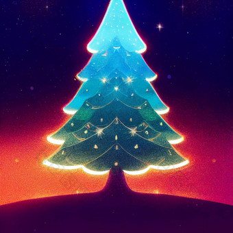 色彩斑斓的圣诞节树插图