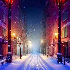 舒适的城市街冬天