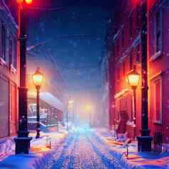 舒适的城市街冬天