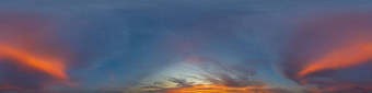 全景黑暗蓝色的日落天空粉红色的积云云无缝的Hdr全景球形等角的格式完整的天顶可视化天空更换空中无人机全景照片