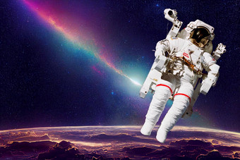 宇航员宇航员太空行走工作空间站外空间宇航员穿完整的宇航服空间操作元素图像有家具的美国国家航空航天局空间宇航员照片