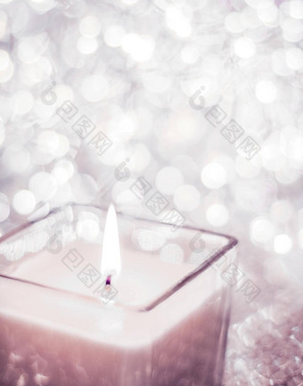 脸红粉红色的芳香蜡烛圣诞节年闪闪发光的背景情人节一天奢侈品首页装饰假期季节品牌设计