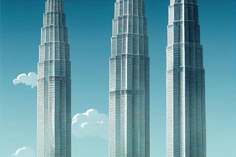 <strong>卡</strong>通画6月petronas双胞胎塔最高的建筑(泥马来西亚最高的双胞胎塔世界建设开始3月完成8月<strong>动漫</strong>
