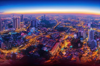 显示风格显示风格(泥马来西亚6月空中视图全景照片(泥城市马来西亚日出照片动漫风格