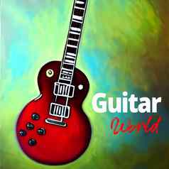 传奇吉他Photoshop绘画五彩缤纷的幻想背景吉他背景